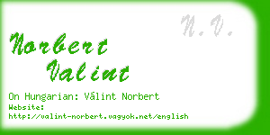 norbert valint business card